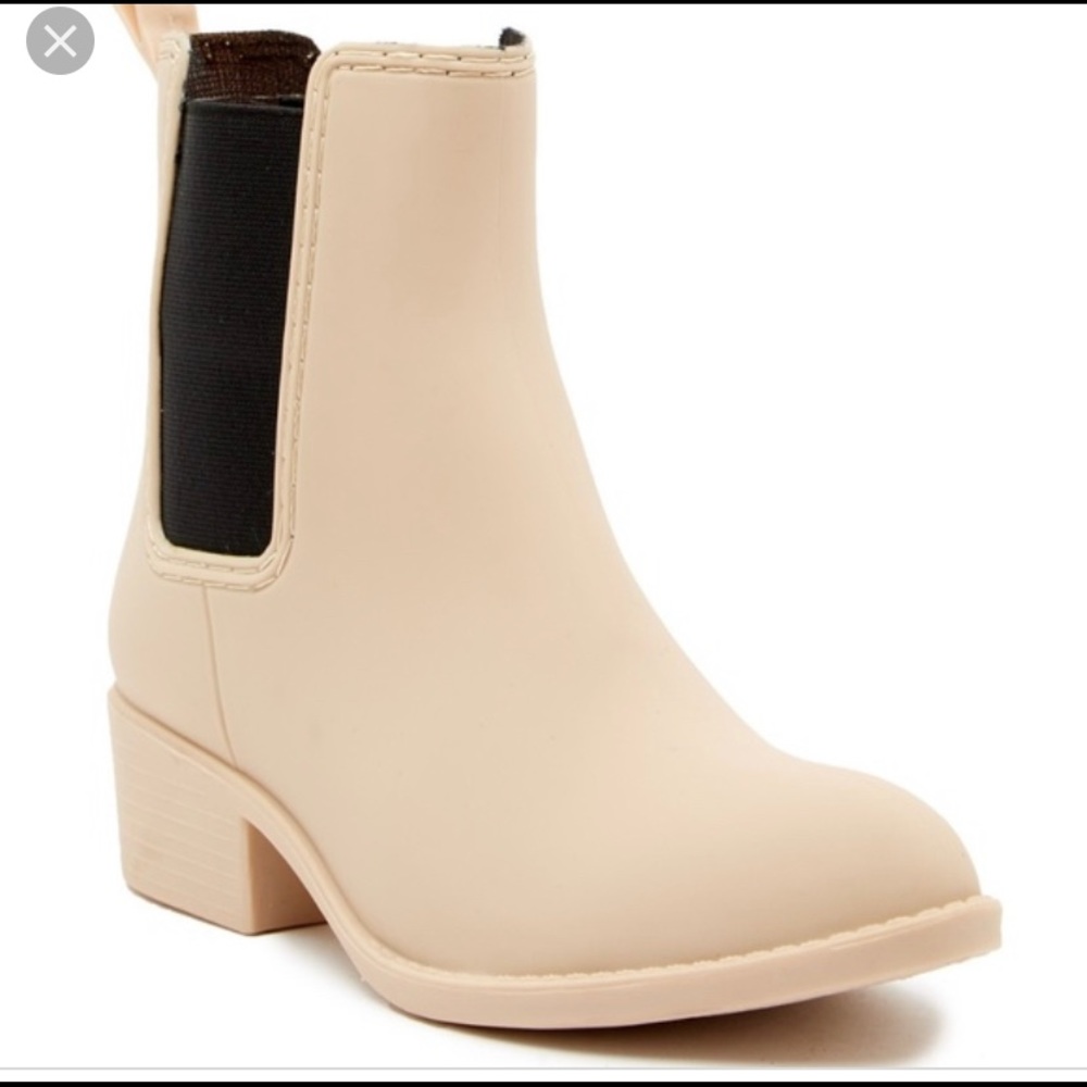 Jeffrey Campbell “Stormy Rainboots” Taupe